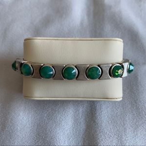 Heet Gunmetal and Green Swarovski Bracelet